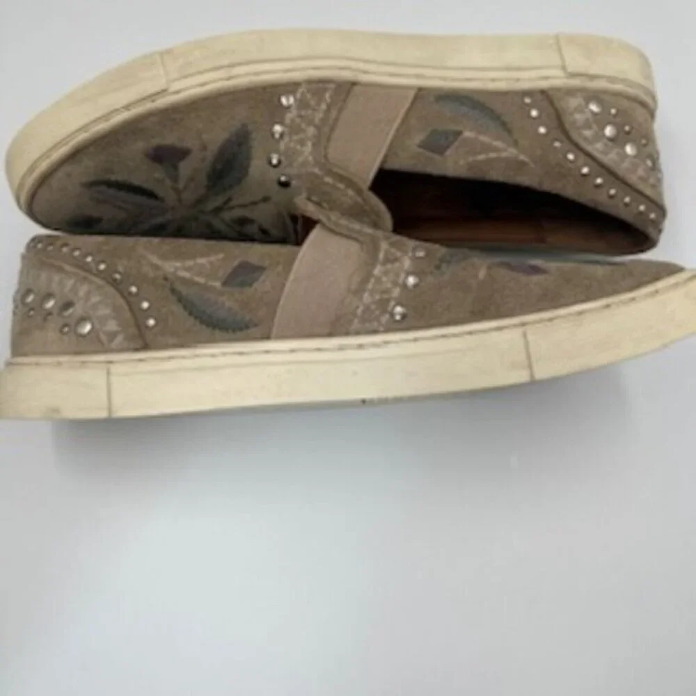 Frye Western Shoes Ivy Embroidered Studded Slip On Loafers Women’s Size 8‎